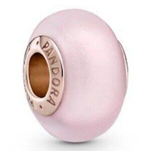 Pandora Rose Gold Matte Pink Murano Glass Charm